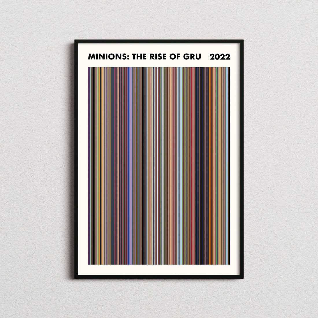 Minions: The Rise of Gru Movie Barcode Poster - Simplified