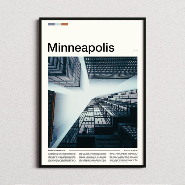 Minneapolis - Glass Towers From Below - Travel Print