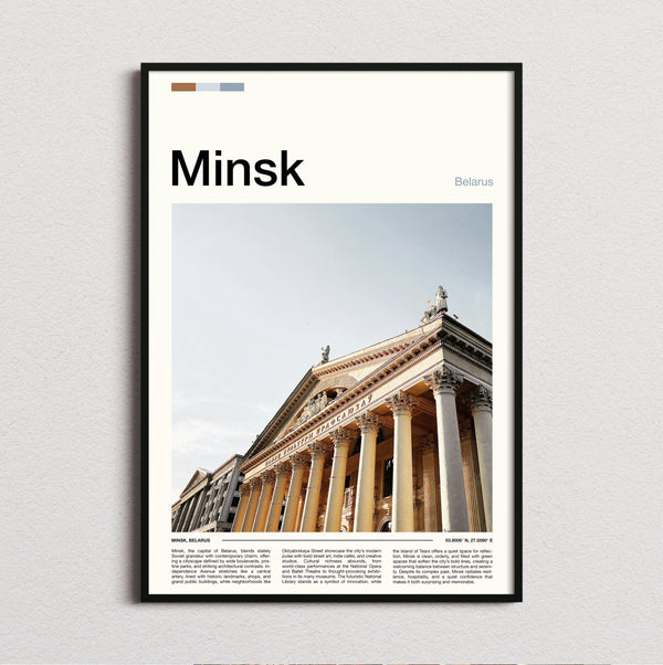 Minsk - Columned Facade - Travel Print
