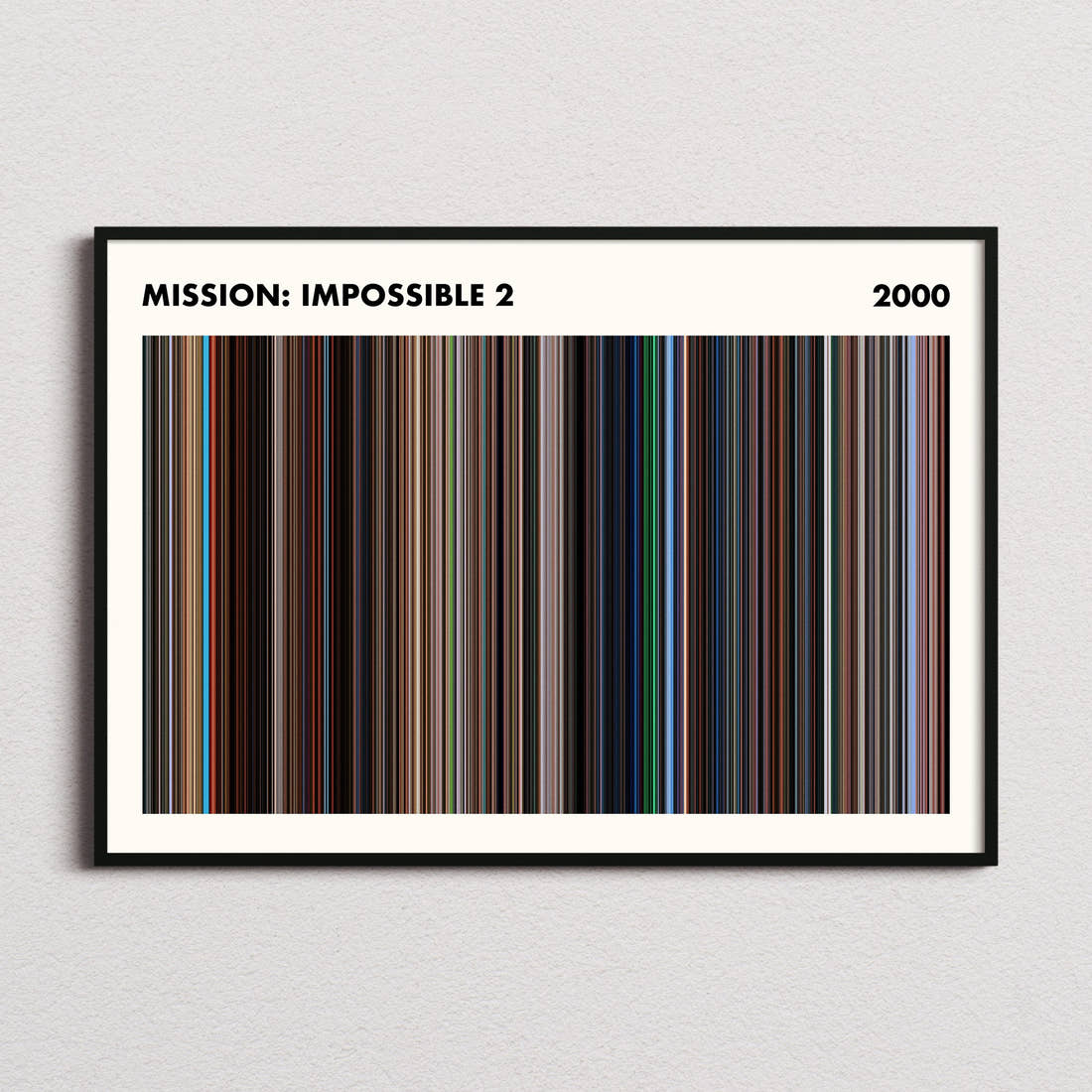 Mission: Impossible 2 Movie Barcode Poster - Simplified
