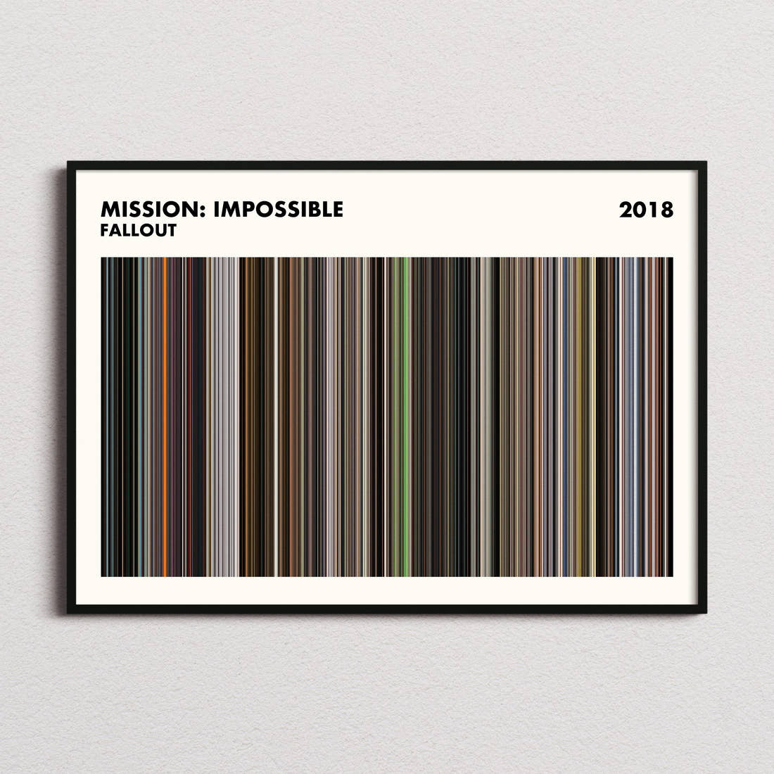Mission: Impossible - Fallout Movie Barcode Poster - Simplified