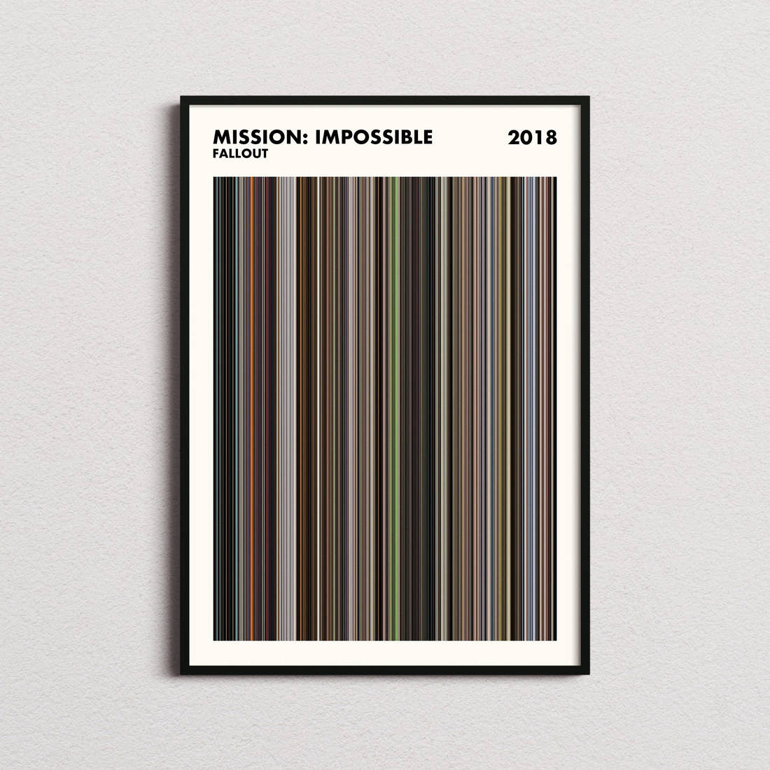Mission: Impossible - Fallout Movie Barcode Poster - Simplified