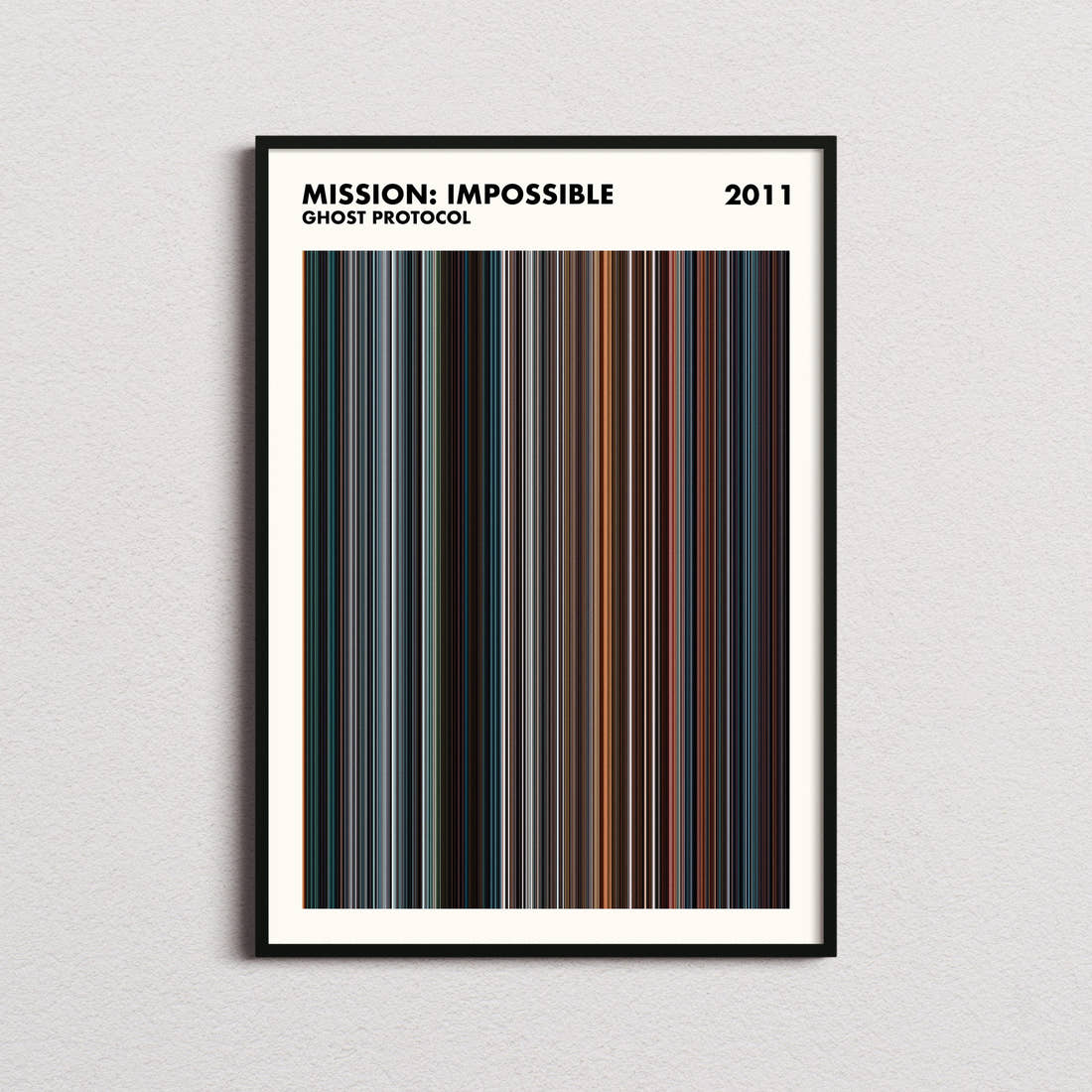 Mission: Impossible - Ghost Protocol Movie Barcode Poster - Simplified