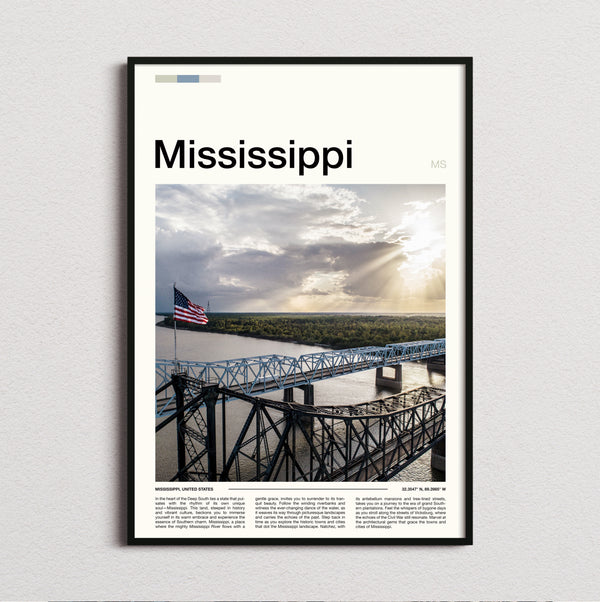 Mississippi - Steel Truss Bridge - Travel Print