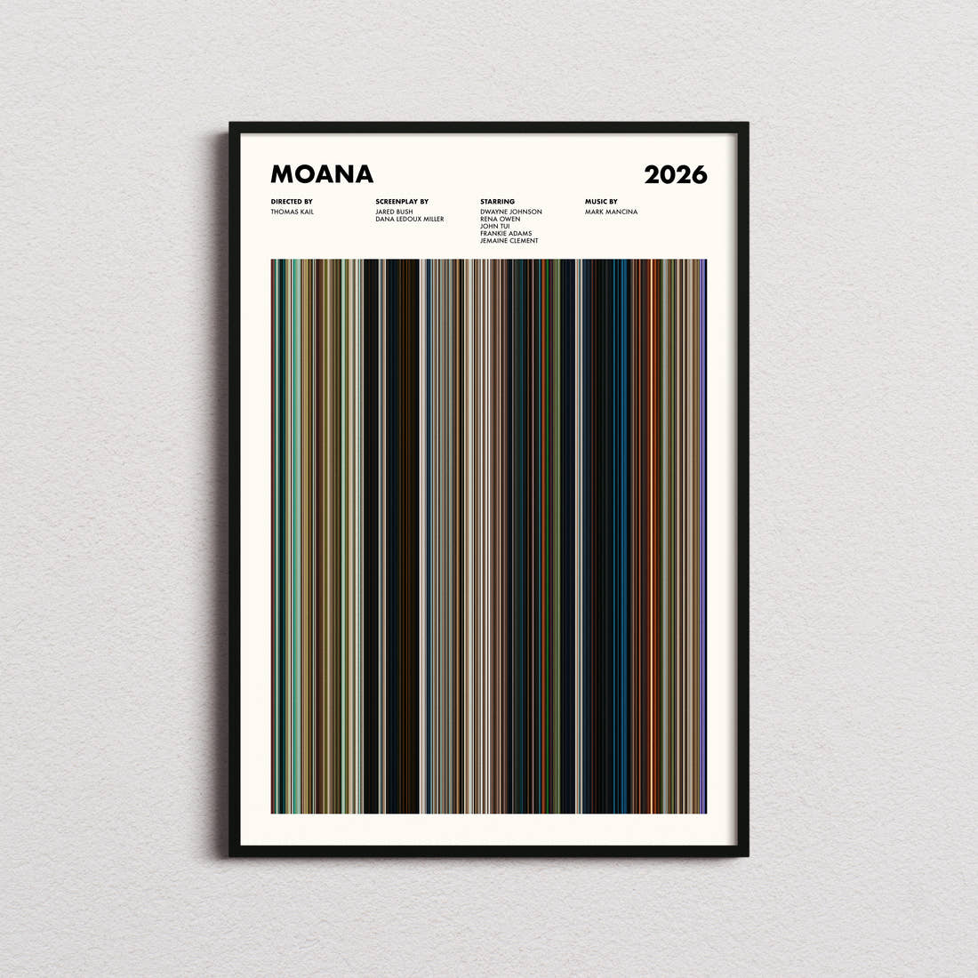 Moana Movie Barcode Poster