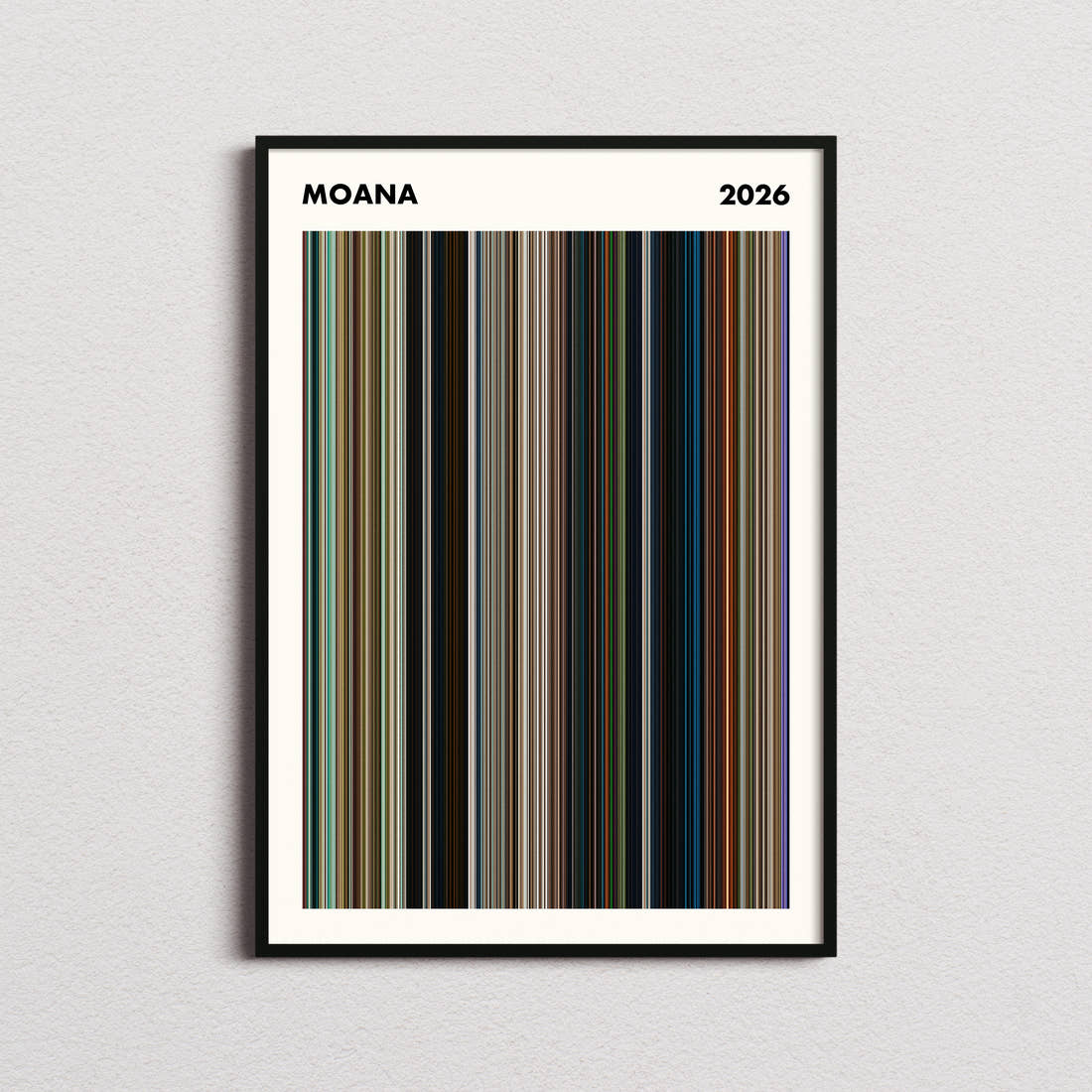 Moana Movie Barcode Poster - Simplified