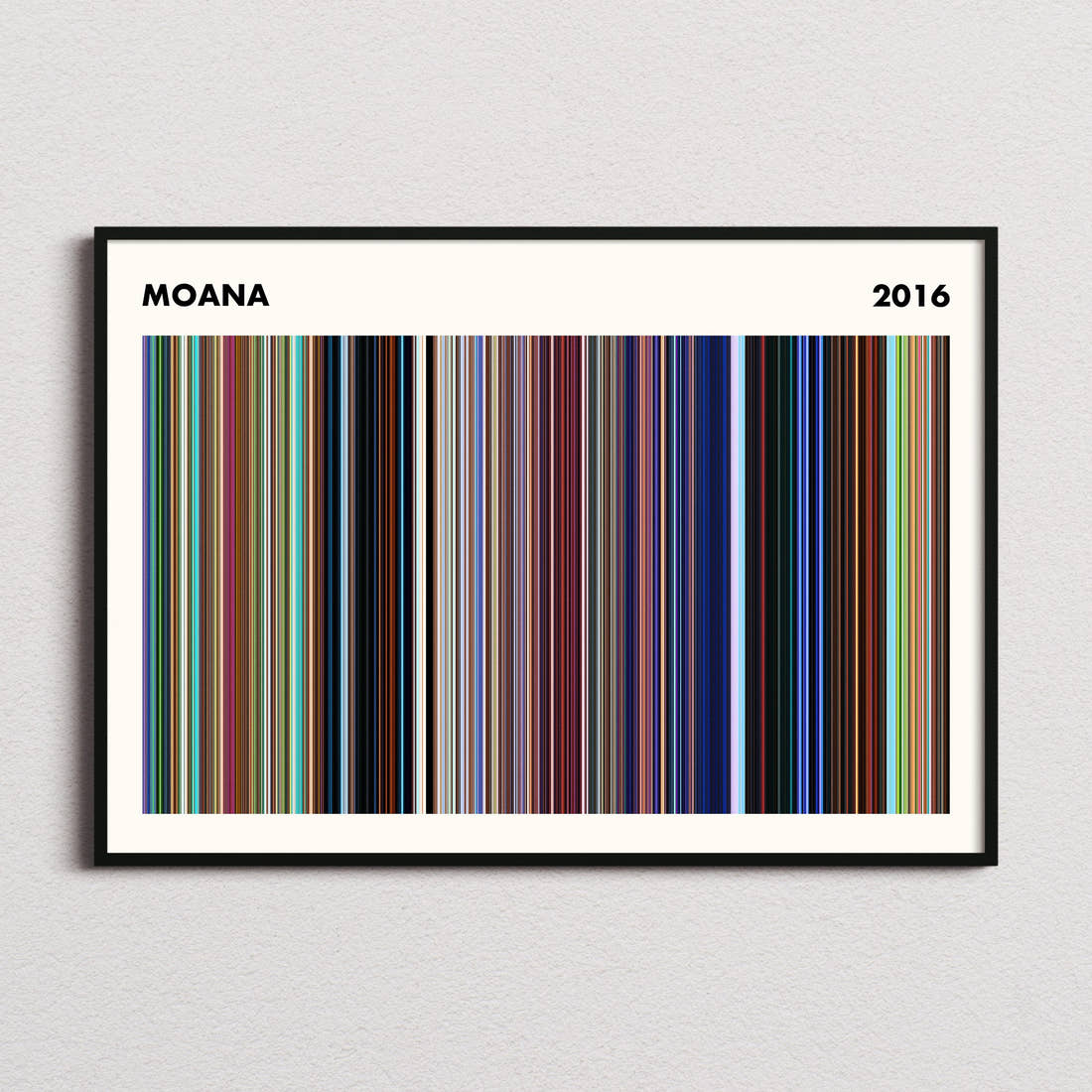 Moana Movie Barcode Poster - Simplified