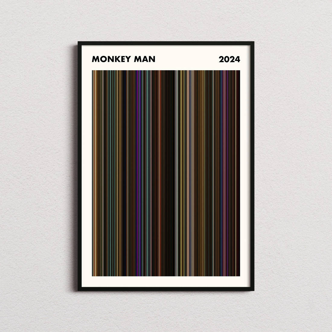 Monkey Man Movie Barcode Poster - Simplified