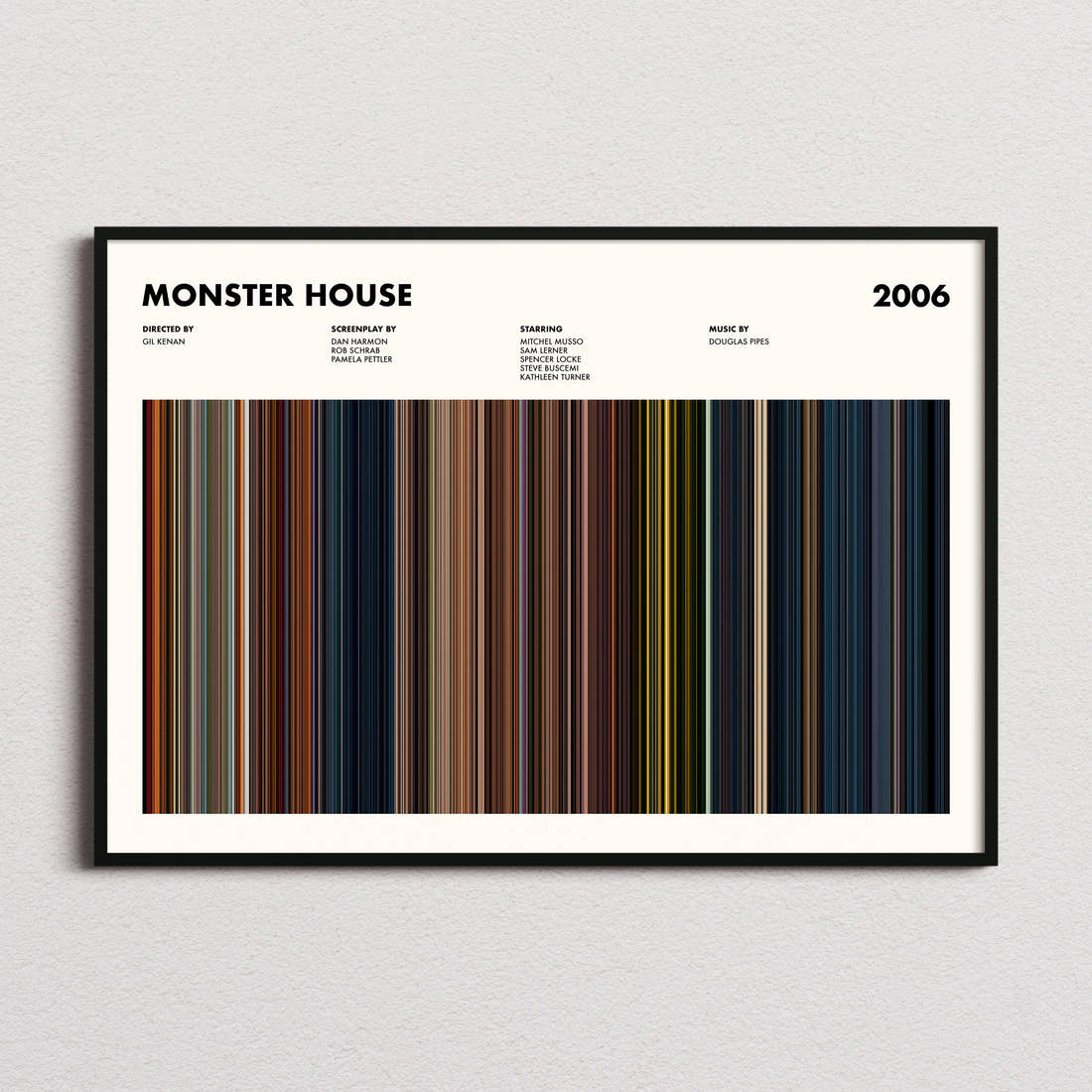 Monster House Movie Barcode Poster