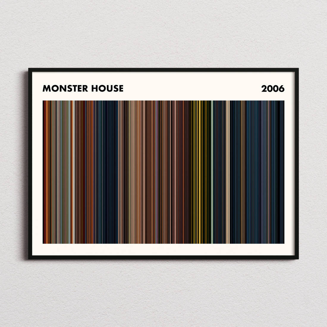 Monster House Movie Barcode Poster - Simplified