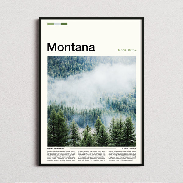 Montana - Misty Forest - Travel Print