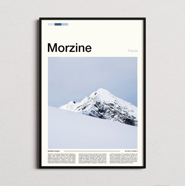 Morzine - Snow Covered Peak - Travel Print