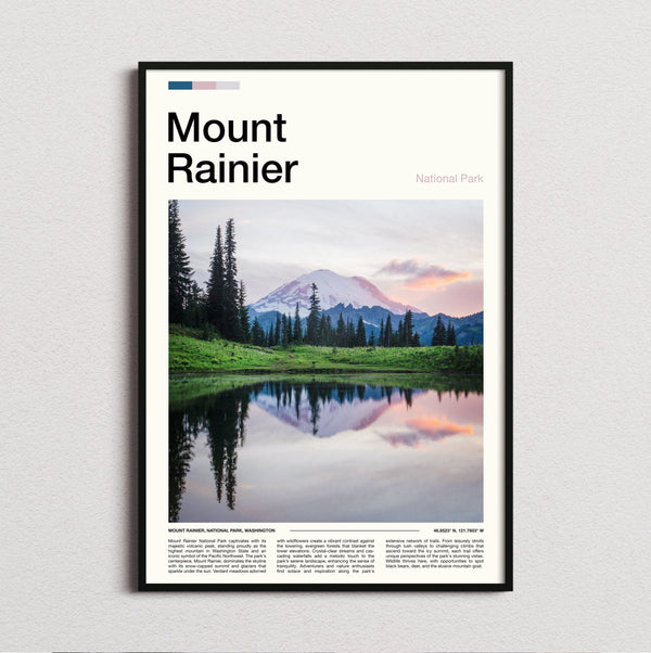 Mount Rainier - Mountain And Alpine Meadow - Travel Print
