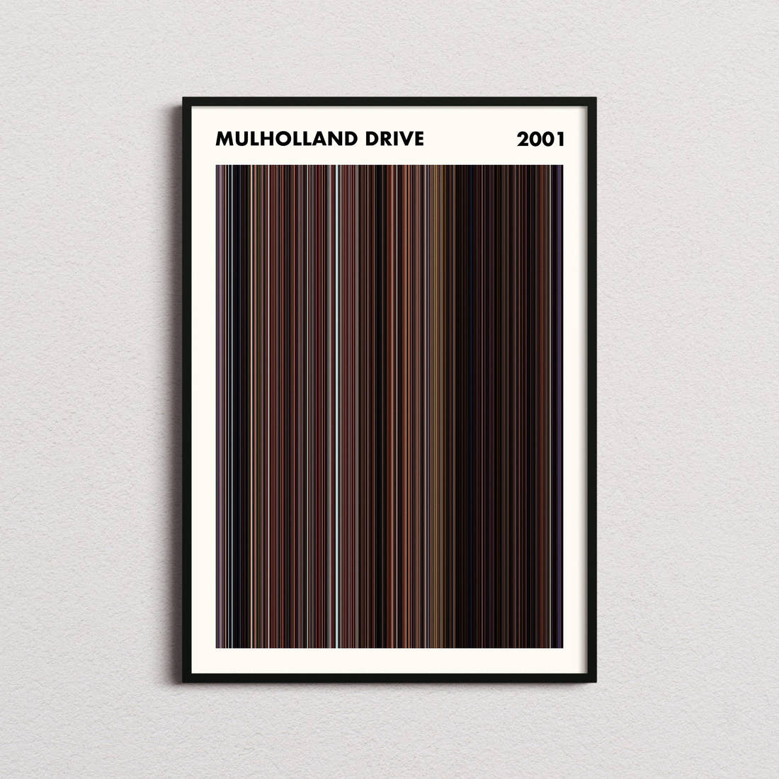 Mulholland Drive Movie Barcode Poster - Simplified