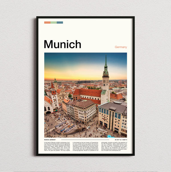 Munich - Rooftops At Sunset - Travel Print