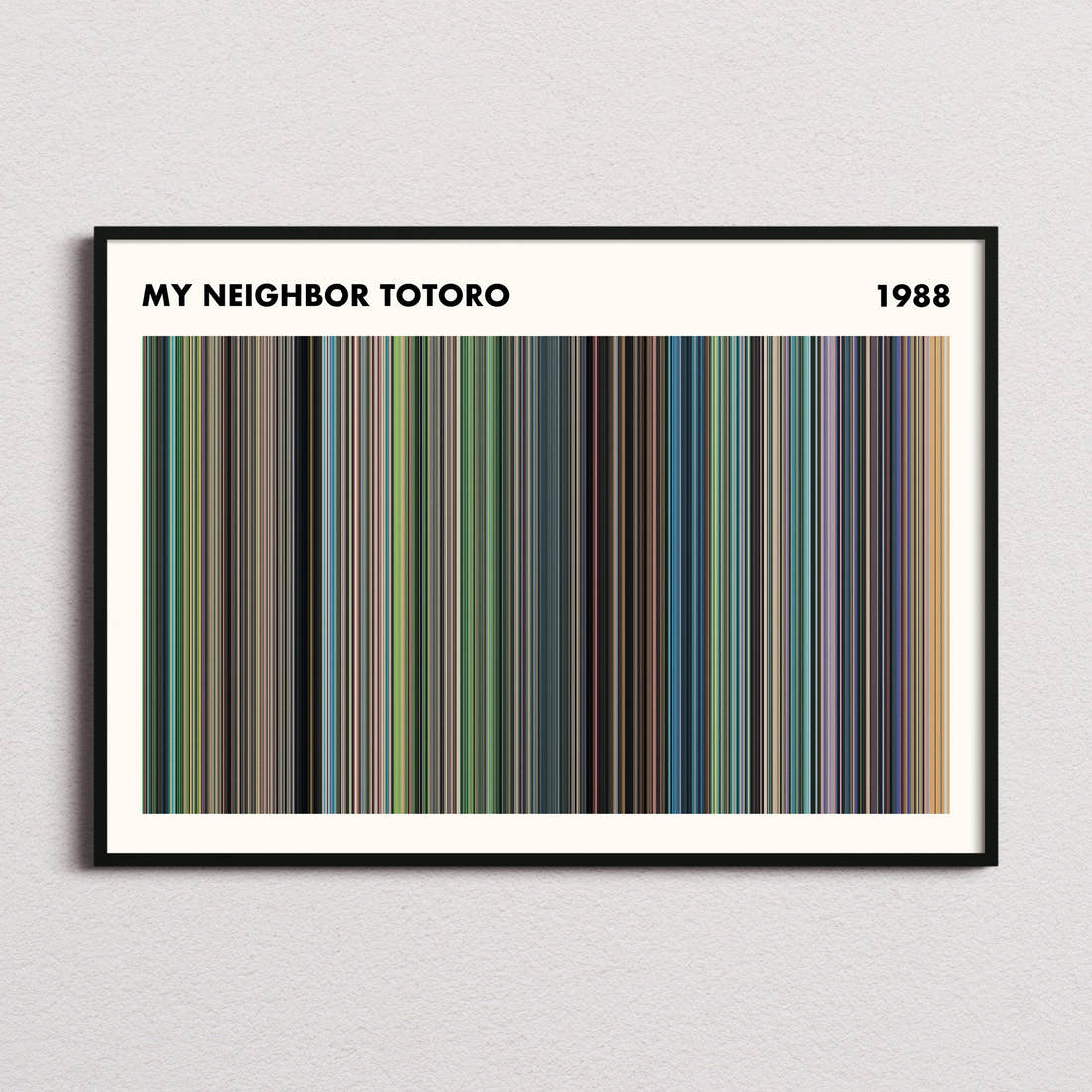 My Neighbor Totoro Movie Barcode Poster - Simplified