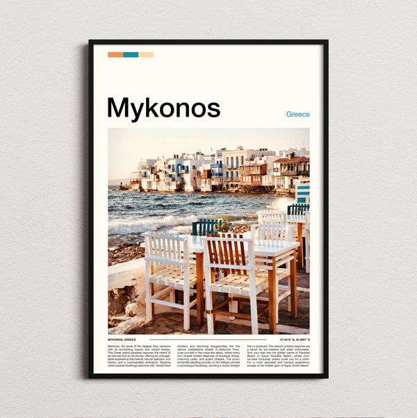 Mykonos - Seaside Tables And Chairs - Travel Print