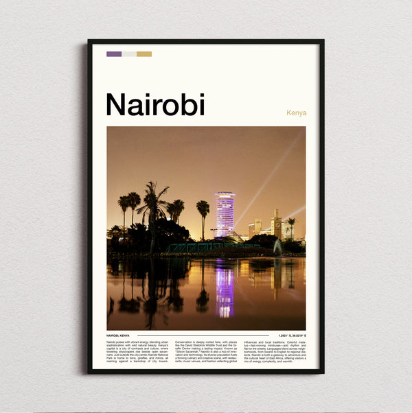 Nairobi - Night Skyline - Travel Print