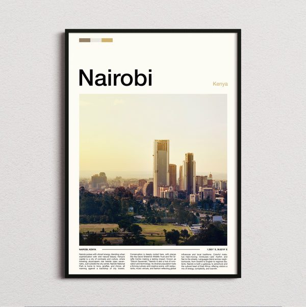 Nairobi - City Skyline - Travel Print