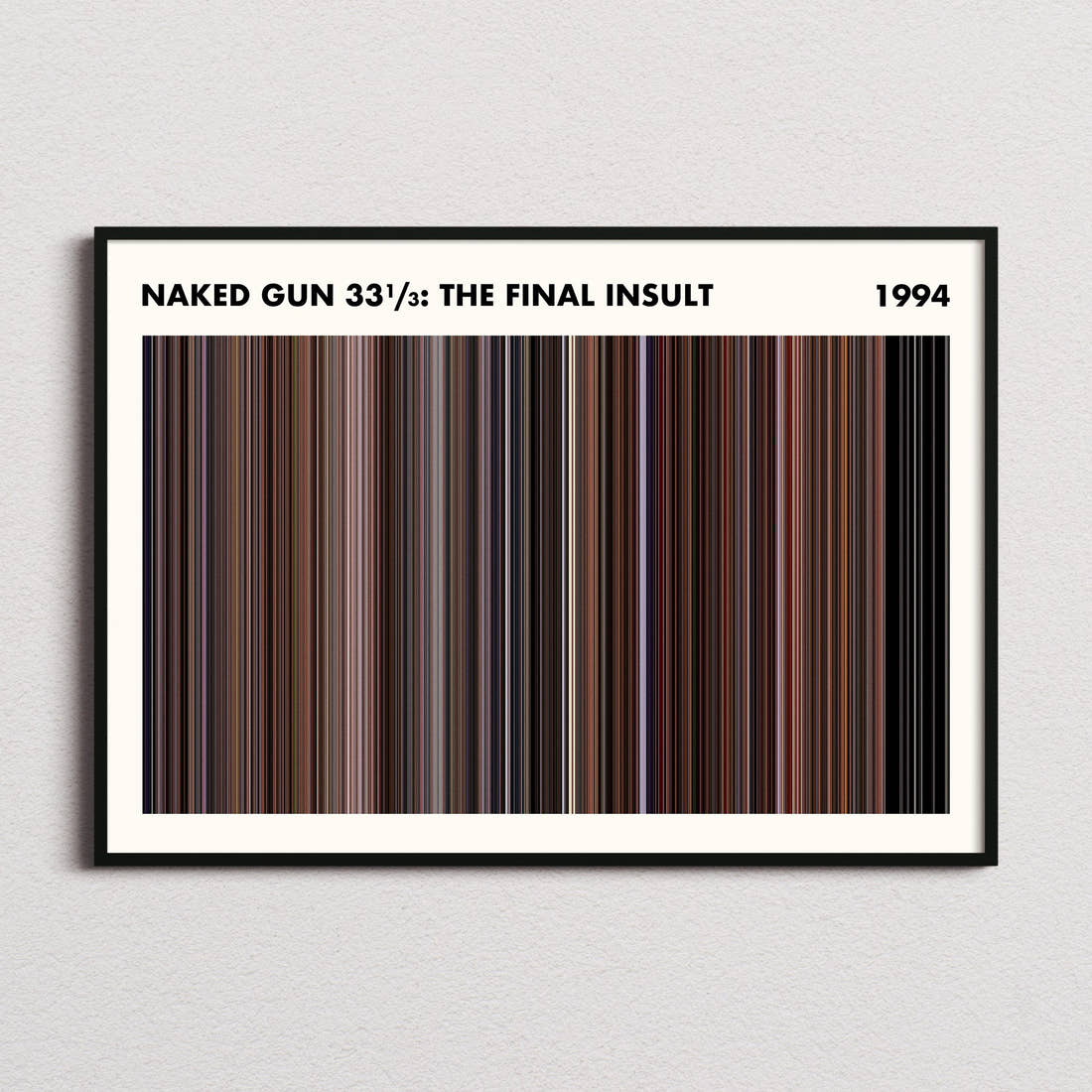 Naked Gun 33⅓: The Final Insult Movie Barcode Poster - Simplified