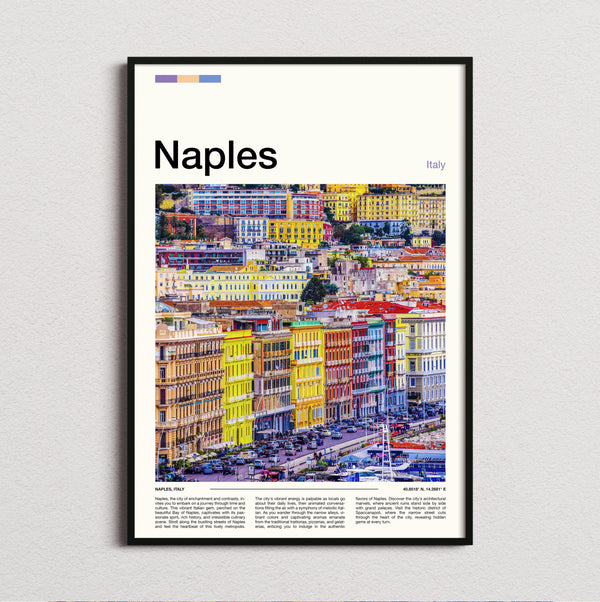 Naples - Colourful Buildings - Travel Print