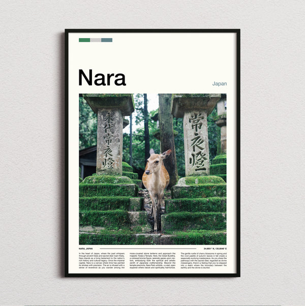 Nara - Deer And Stone Lanterns - Travel Print