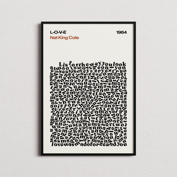 Nat King Cole L-O-V-E Lyric Print