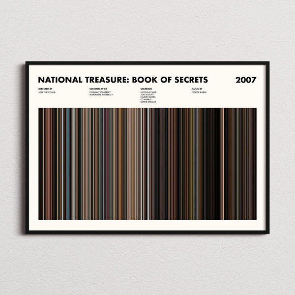 National Treasure: Book of Secrets Movie Barcode Poster