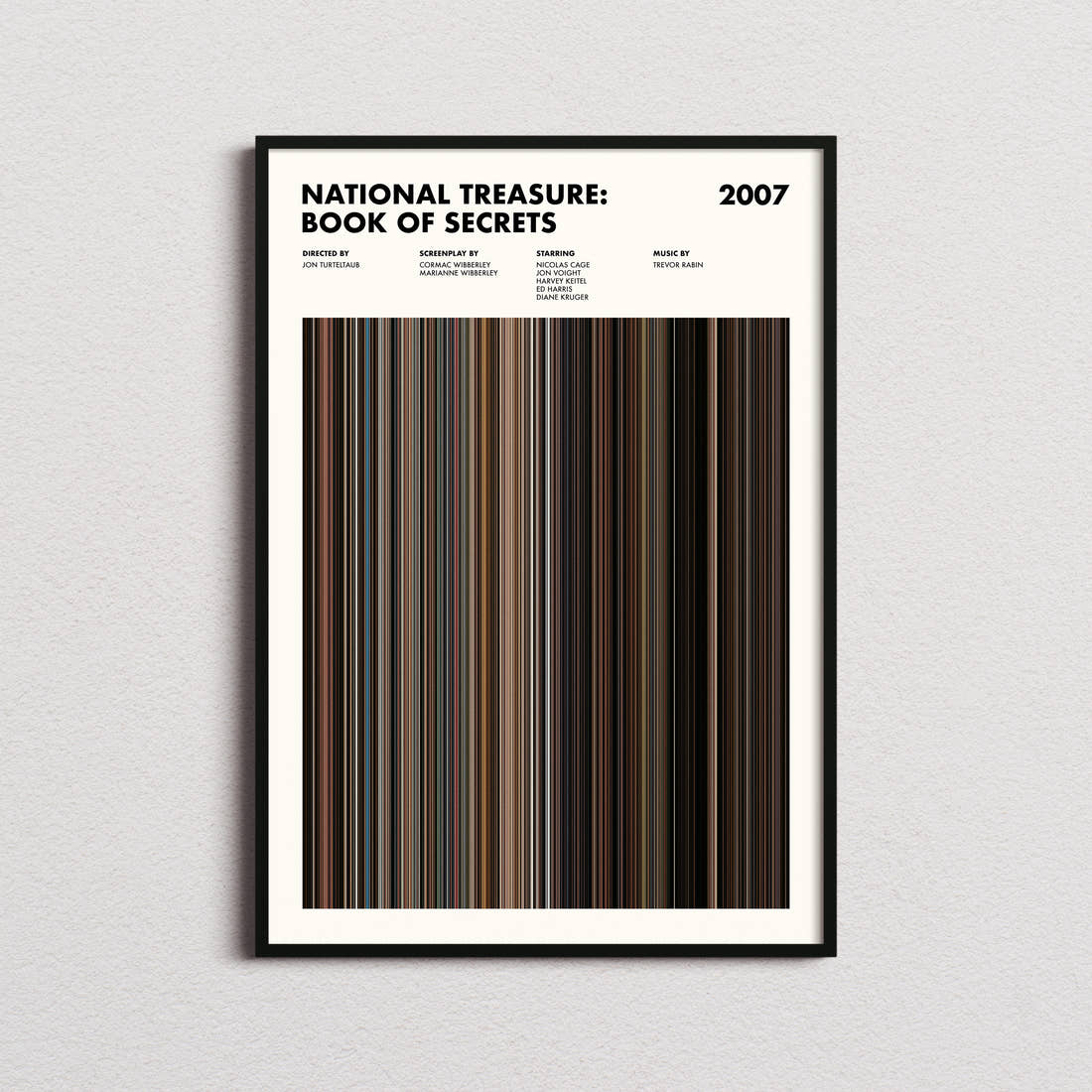 National Treasure: Book of Secrets Movie Barcode Poster