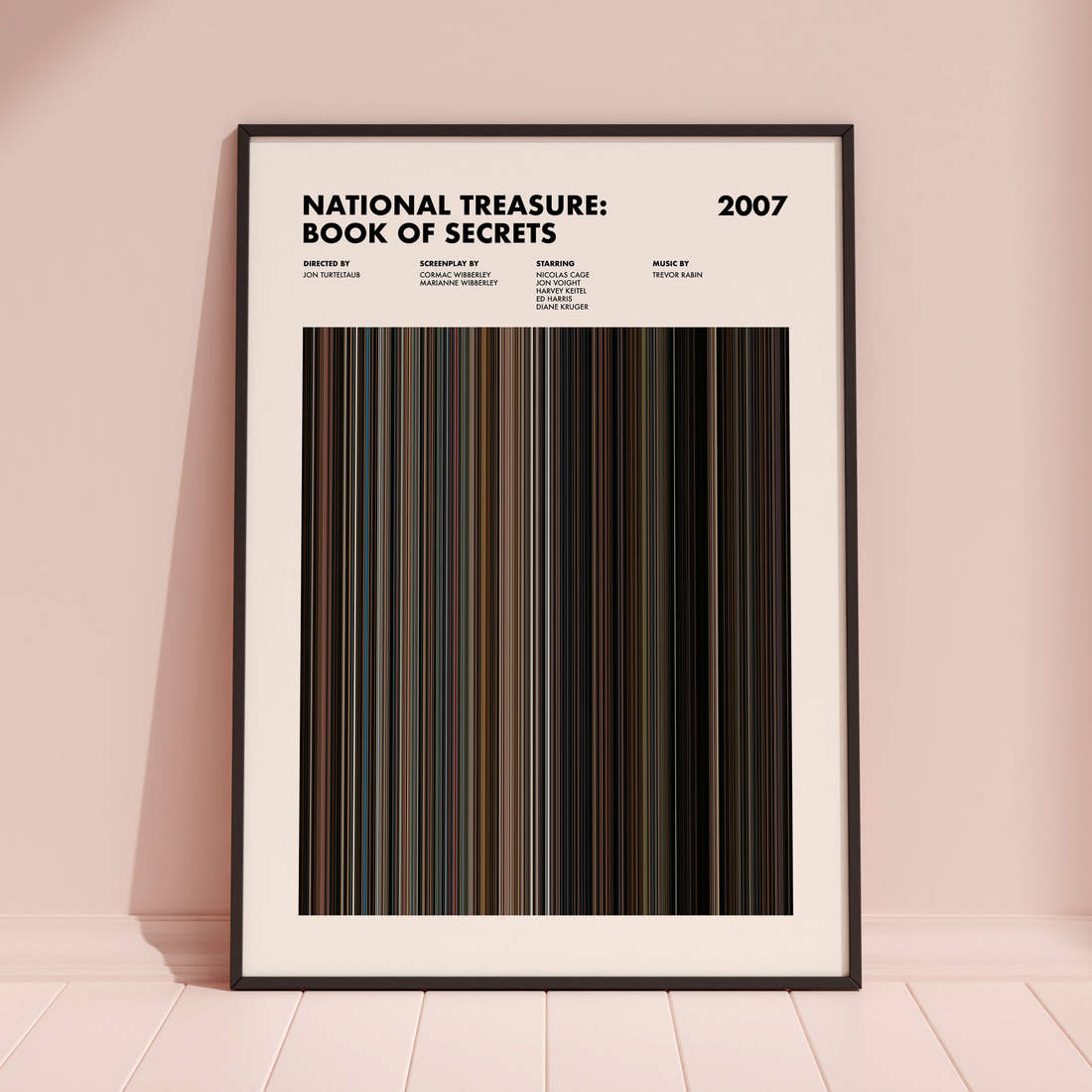 National Treasure: Book of Secrets Movie Barcode Poster