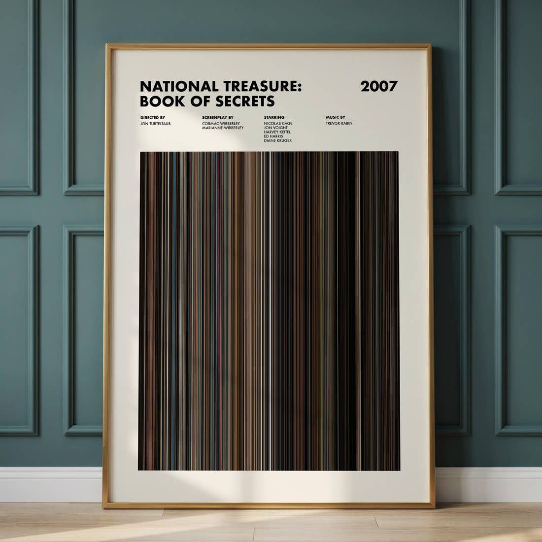 National Treasure: Book of Secrets Movie Barcode Poster