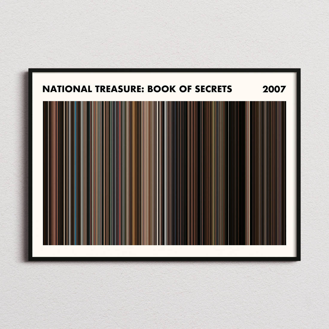 National Treasure: Book of Secrets Movie Barcode Poster - Simplified
