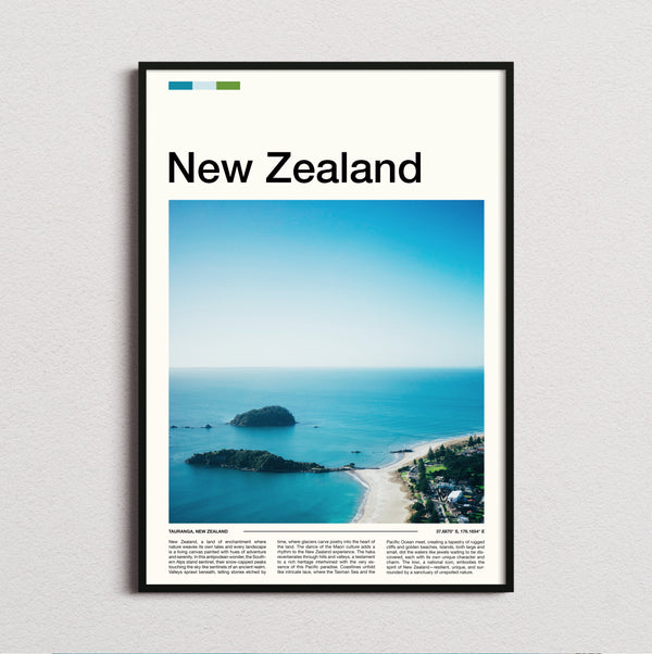 New Zealand - Islands Off The Coast - Travel Print