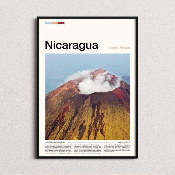 Nicaragua - Steaming Volcano Crater - Travel Print