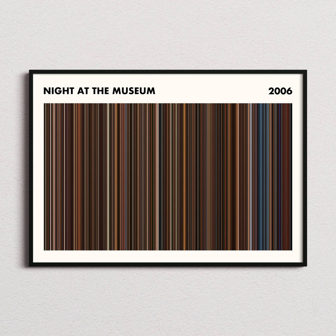 Night at the Museum Movie Barcode Poster - Simplified