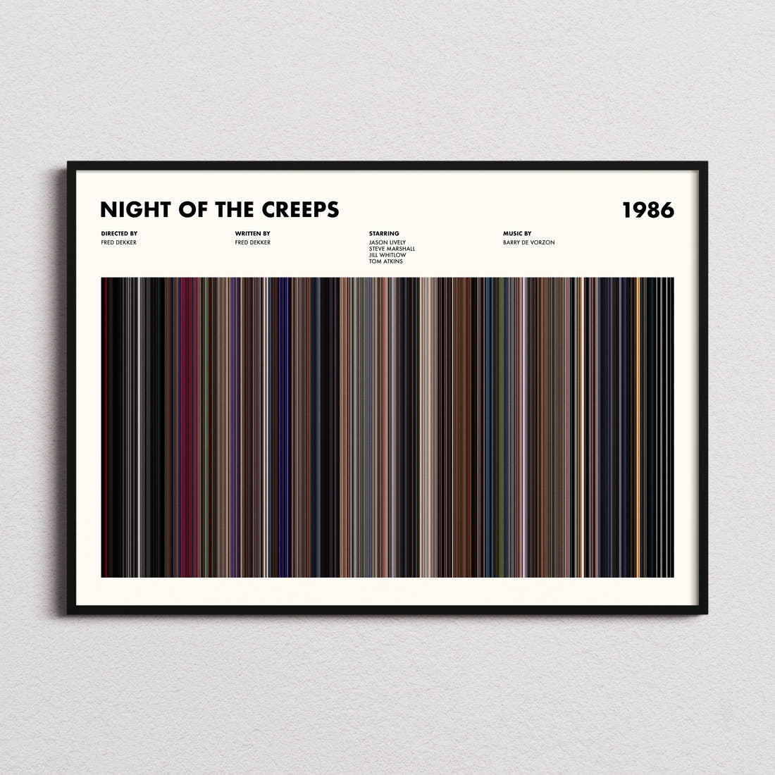 Night of the Creeps Movie Barcode Poster