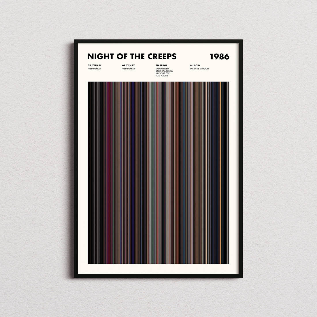 Night of the Creeps Movie Barcode Poster