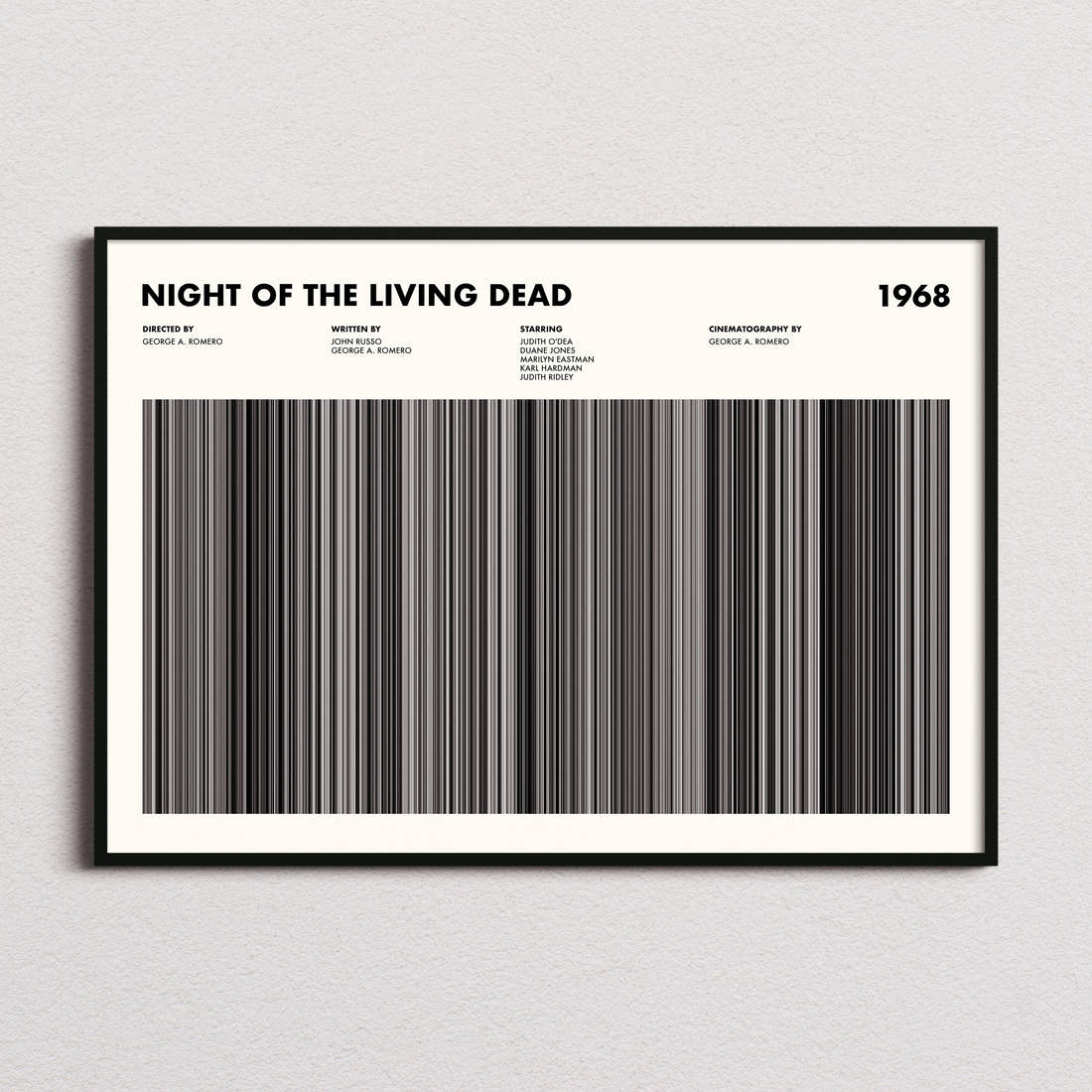Night of the Living Dead Movie Barcode Poster