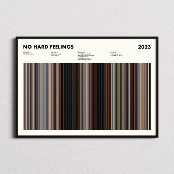 No Hard Feelings Movie Barcode Poster