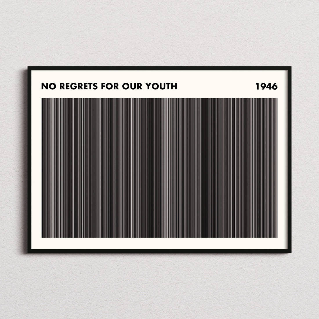 No Regrets for Our Youth Movie Barcode Poster - Simplified