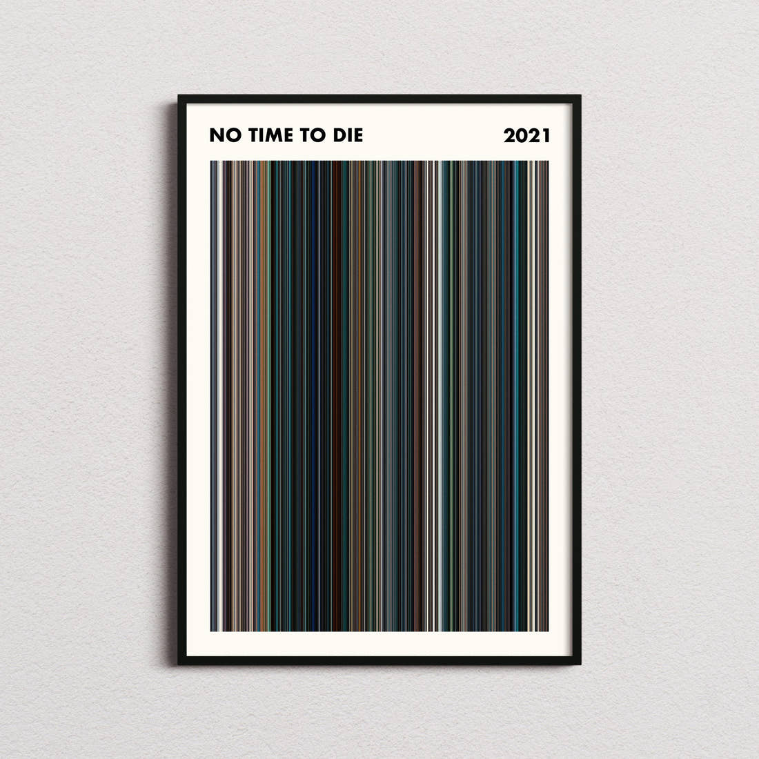 No Time to Die Movie Barcode Poster - Simplified