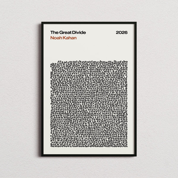 Noah Kahan The Great Divide Lyric Print in the cream colourway, framed