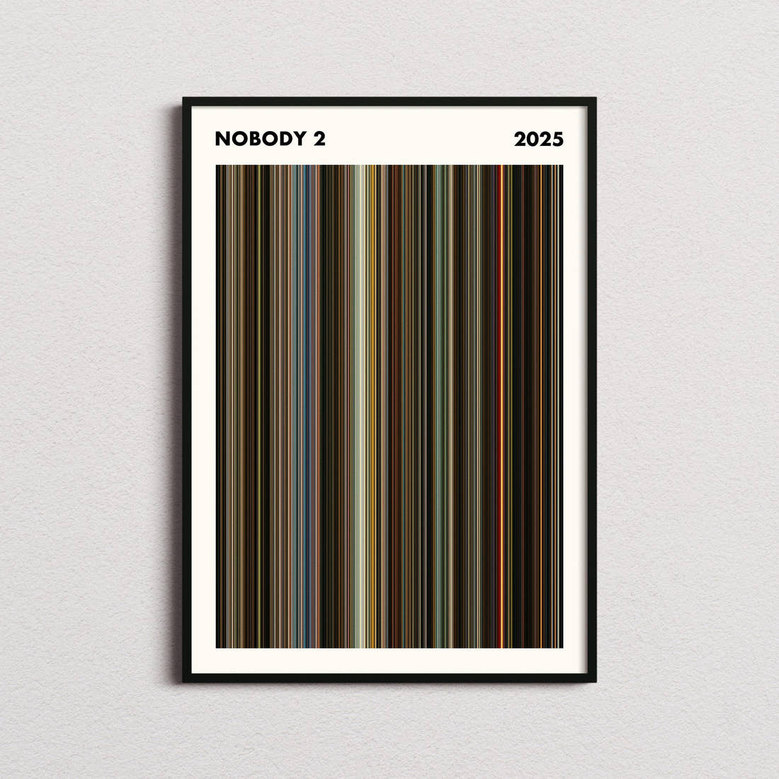 Nobody 2 Movie Barcode Poster - Simplified