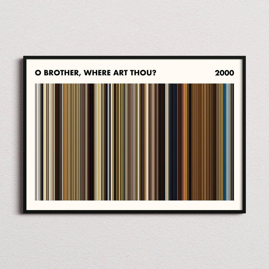 O' Brother Where Art Thou Movie Barcode Poster - Simplified