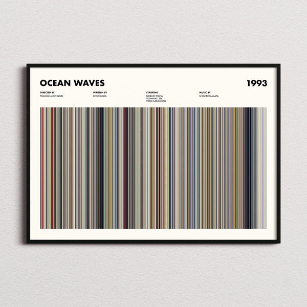 Ocean Waves Movie Barcode Poster
