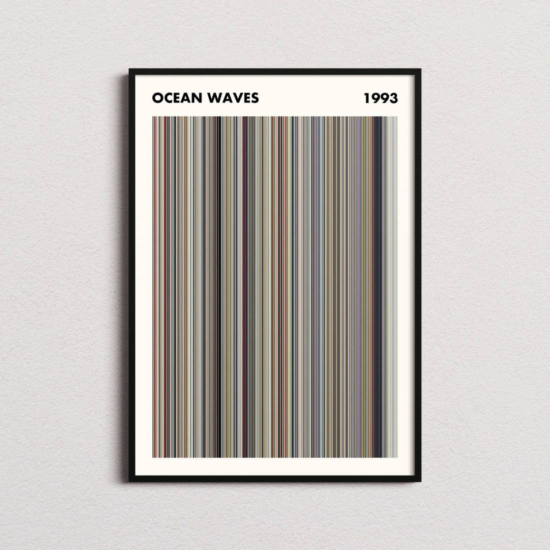 Ocean Waves Movie Barcode Poster - Simplified