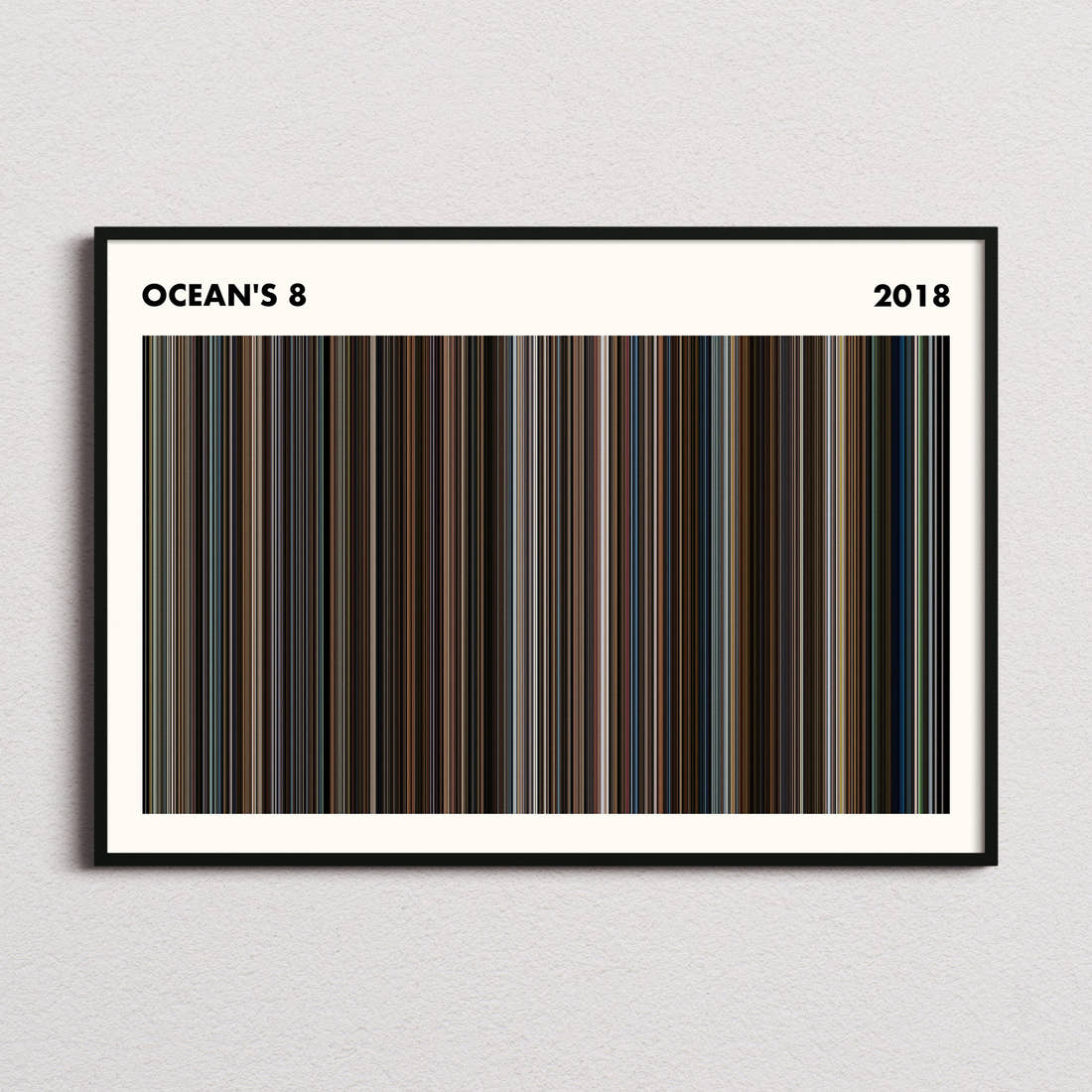 Ocean's 8 Movie Barcode Poster - Simplified