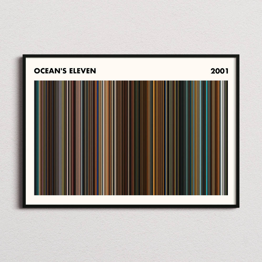 Ocean's Eleven Movie Barcode Poster - Simplified