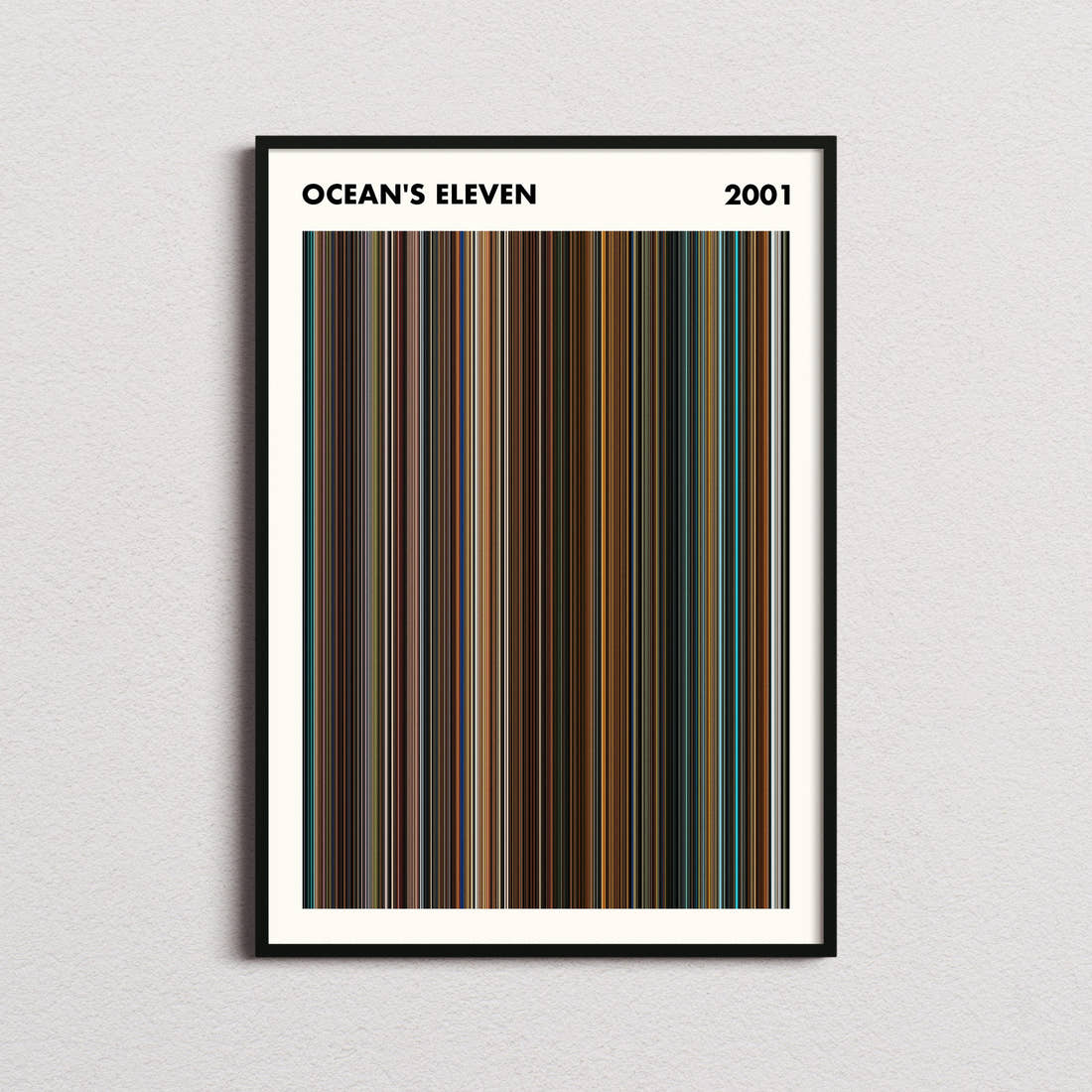 Ocean's Eleven Movie Barcode Poster - Simplified