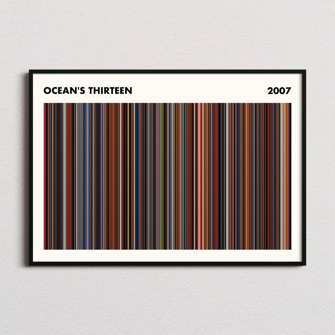 Ocean's Thirteen Movie Barcode Poster - Simplified